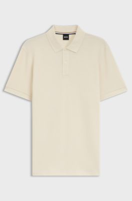 Pallas polo shirt in cotton piqu&eacute; with logo details, Natural