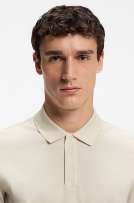 Pallas polo shirt in cotton piqu&eacute; with logo details, Natural