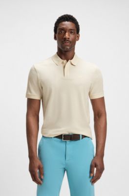 Pallas polo shirt in cotton piqu&eacute; with logo details, Natural