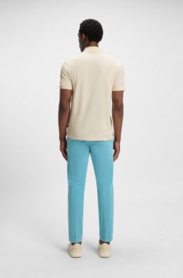 Pallas polo shirt in cotton piqu&eacute; with logo details, Natural