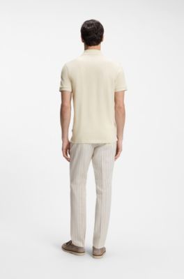 Pallas polo shirt in cotton piqu&eacute; with logo details, Natural