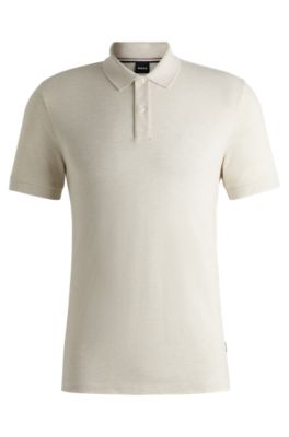 Pallas polo shirt in cotton piqu&eacute; with logo details, Natural
