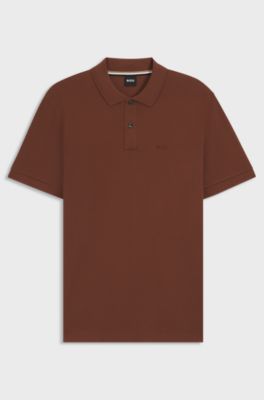 Pallas polo shirt in cotton piqu&eacute; with logo details, Brown