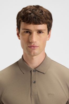 Pallas polo shirt in cotton piqu&eacute; with logo details, Light Brown