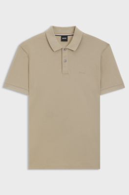 Pallas polo shirt in cotton piqu&eacute; with logo details, Beige