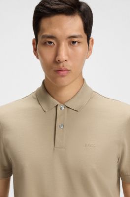 Pallas polo shirt in cotton piqu&eacute; with logo details, Beige