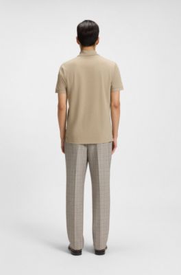Pallas polo shirt in cotton piqu&eacute; with logo details, Beige
