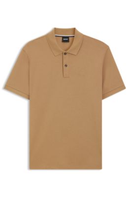 Pallas polo shirt in cotton piqu&eacute; with logo details, Beige