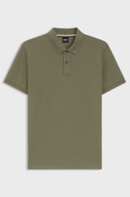 Pallas polo shirt in cotton piqu&eacute; with logo details, Olive