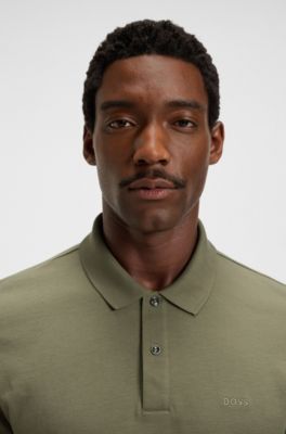 Pallas polo shirt in cotton piqu&eacute; with logo details, Olive