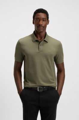 Pallas polo shirt in cotton piqu&eacute; with logo details, Olive