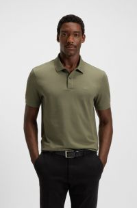 Pallas polo shirt in cotton piqué with logo details, Green