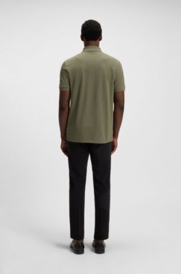 Polo Pallas en piqu&eacute; de coton avec d&eacute;tails logot&eacute;s, Olive