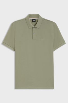 Pallas-polo van katoenpiqu&eacute; met logodetails, Groen