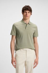 Pallas polo shirt in cotton piqué with logo details, Green