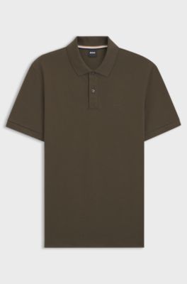 Pallas polo shirt in cotton piqu&eacute; with logo details, Dark Brown