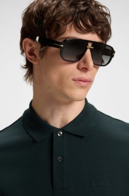 Pallas polo shirt in cotton piqu&eacute; with logo details, Dark Green