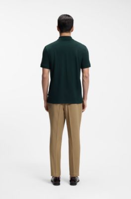 Pallas polo shirt in cotton piqu&eacute; with logo details, Dark Green