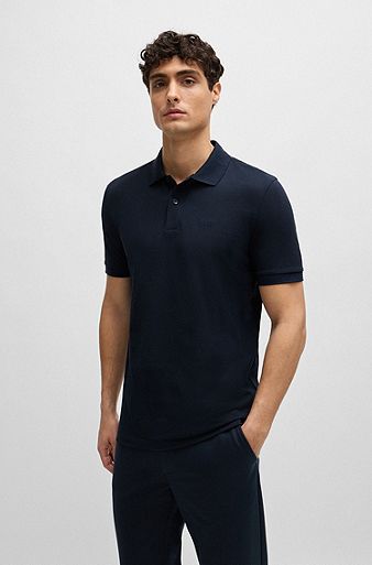 Pallas Regular-fit polo shirt in cotton, Dark Blue
