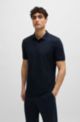 Regular-fit polo shirt in cotton with embroidered logo, Dark Blue