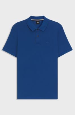 Pallas polo shirt in cotton piqu&eacute; with logo details, Blue