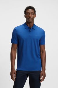 Pallas polo shirt in cotton piqué with logo details, Blue