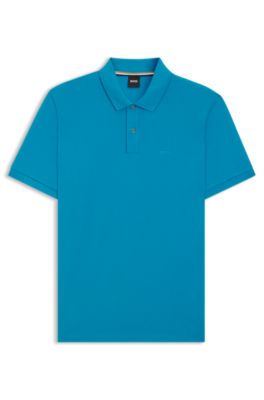 Pallas polo shirt in cotton piqu&eacute; with logo details, Blue