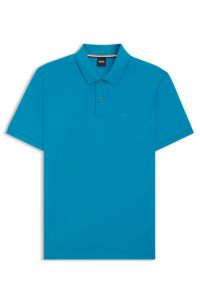 Pallas polo shirt in cotton piqué with logo details, Blue