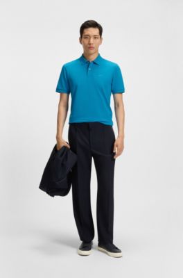 Polo Pallas de piqu&eacute; de algod&oacute;n con detalle de logotipo, Azul