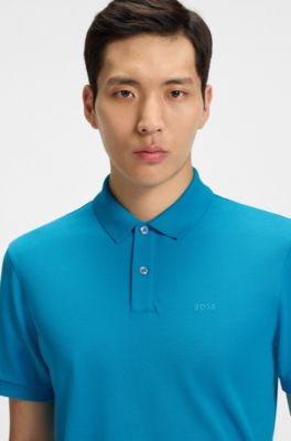Pallas polo shirt in cotton piqu&eacute; with logo details, Blue