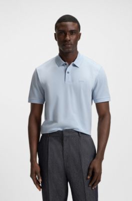 Pallas polo shirt in cotton piqu&eacute; with logo details, Light Blue