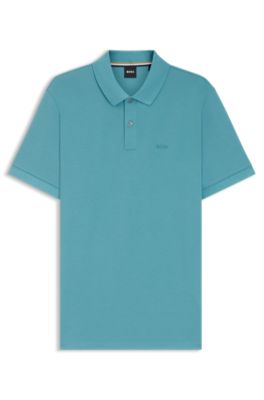 Pallas polo shirt in cotton piqu&eacute; with logo details, Blue