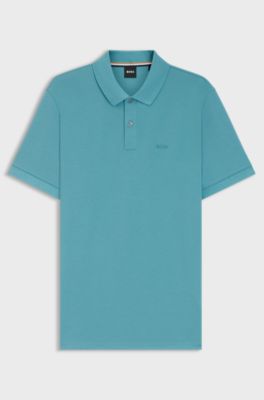 Polo Pallas in piqu&eacute; di cotone con logo, Blu