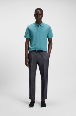 Polo Pallas in piqu&eacute; di cotone con logo, Blu