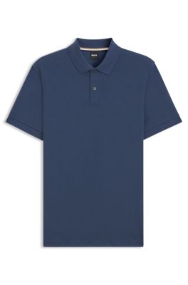 Pallas polo shirt in cotton piqu&eacute; with logo details, Dark Blue