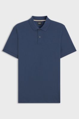 Pallas polo shirt in cotton piqu&eacute; with logo details, Dark Blue