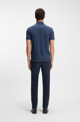 Pallas polo shirt in cotton piqu&eacute; with logo details, Dark Blue