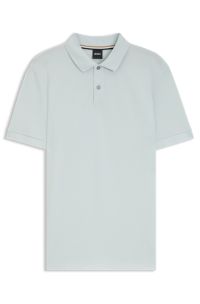Pallas polo shirt in cotton piqué with logo details, Light Blue