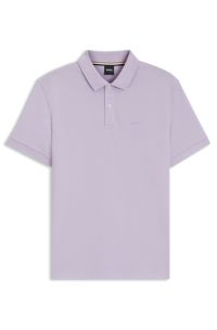 Pallas polo shirt in cotton piqué with logo details, Light Purple