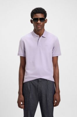 Pallas polo shirt in cotton piqu&eacute; with logo details, Light Purple