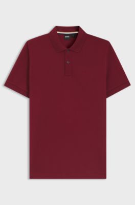 Polo Pallas in piqu&eacute; di cotone con logo, Rosso scuro