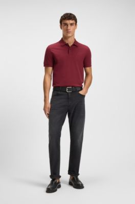 Pallas polo shirt in cotton piqu&eacute; with logo details, Dark Red