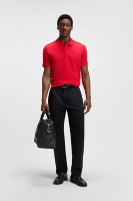 Pallas polo shirt in cotton piqu&eacute; with logo details, Red