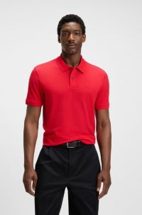 Polo Pallas de piqué de algodón con detalle de logotipo, Rojo