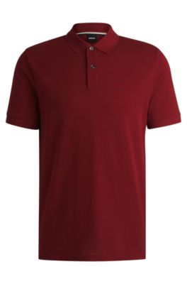 BOSS - Pallas Regular-fit polo shirt in cotton - Dark Red