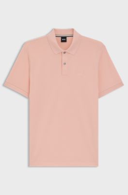 Pallas polo shirt in cotton piqu&eacute; with logo details, light pink