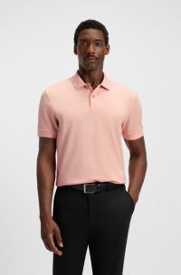 Polo Pallas de piqué de algodón con detalle de logotipo, Rosa claro