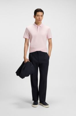 Polo Pallas in piqu&eacute; di cotone con logo, Rosa chiaro