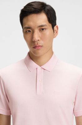 Pallas polo shirt in cotton piqu&eacute; with logo details, light pink