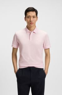 Pallas polo shirt in cotton piqué with logo details, light pink